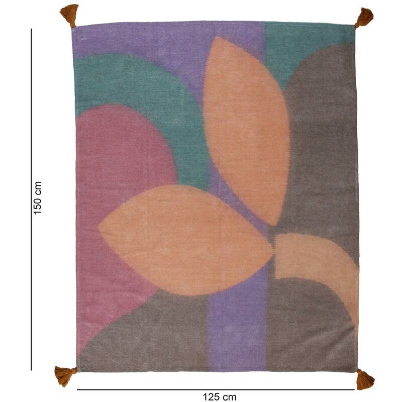 Plaid Abstract Katoen Multi 125x150cm – KERSTEN