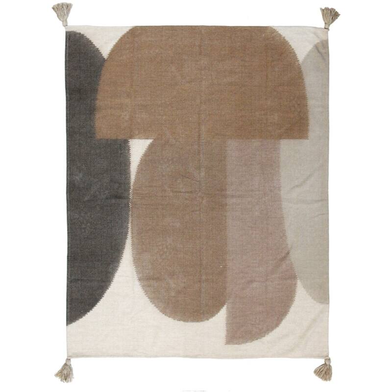 Plaid Abstract Katoen Natuurlijk 125x150cm – KERSTEN