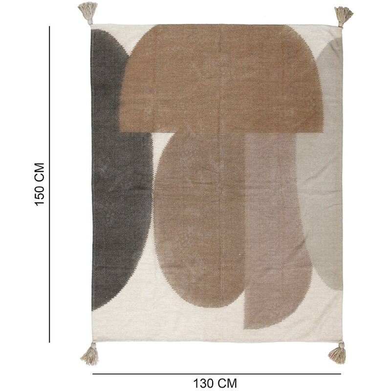 Plaid Abstract Katoen Natuurlijk 125x150cm – KERSTEN