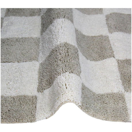 Badmat Blokken Katoen Taupe (50x80cm) - KERSTEN