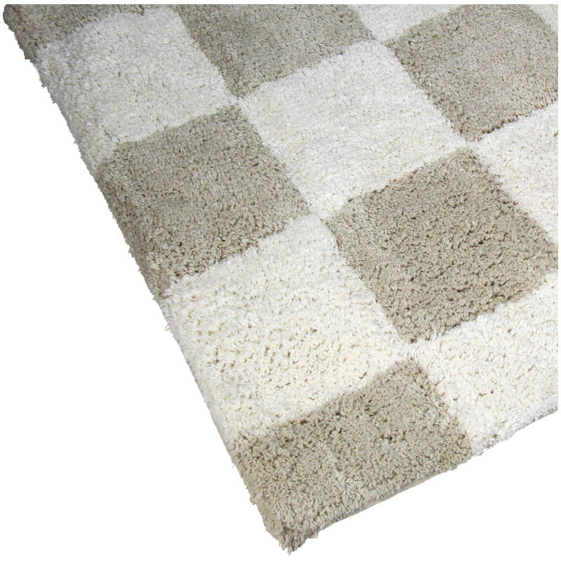 Badmat Blokken Katoen Taupe (50x80cm) - KERSTEN