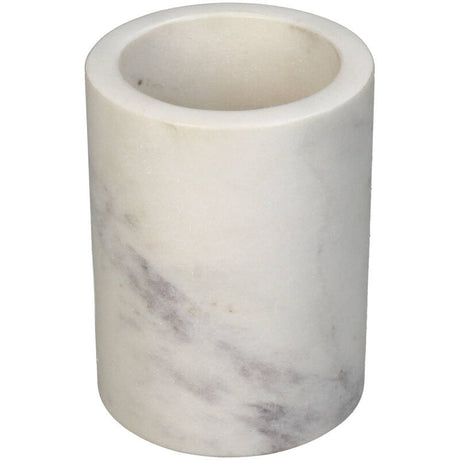 Tumbler Marmer Ribbel Wit/Glans Wit/Glans Zwart (8x8x10cm) - KERSTEN