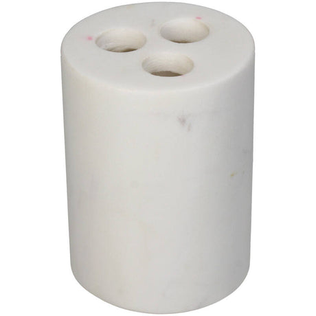 Tumbler & Tandenborstelhouder Marmer Ribbel Wit/Glans Wit (8x8x10 cm) - KERSTEN