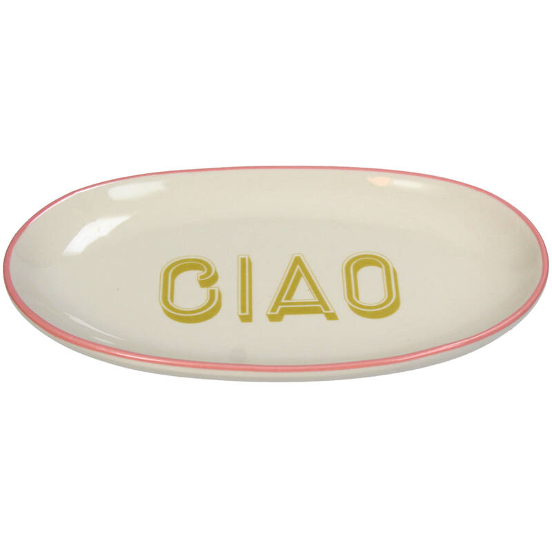 Bord Ovaal Ciao Keramiek Wit (21x12,5x2,5cm) Pasta Club - KERSTEN