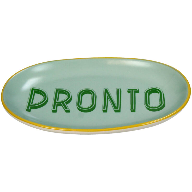 Bord Ovaal Pronto Keramiek Mint (21x12,5x2,5cm) Pasta Club - KERSTEN