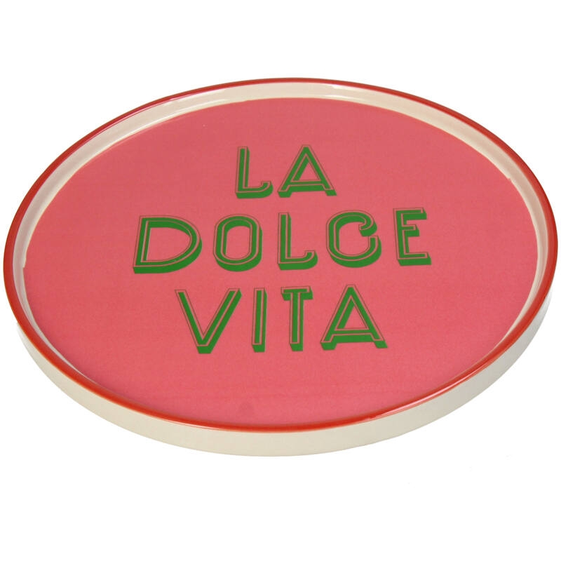 Bord La Dolce Vita Keramiek Roze (25,5x25,5x1,5cm) Pasta Club - KERSTEN