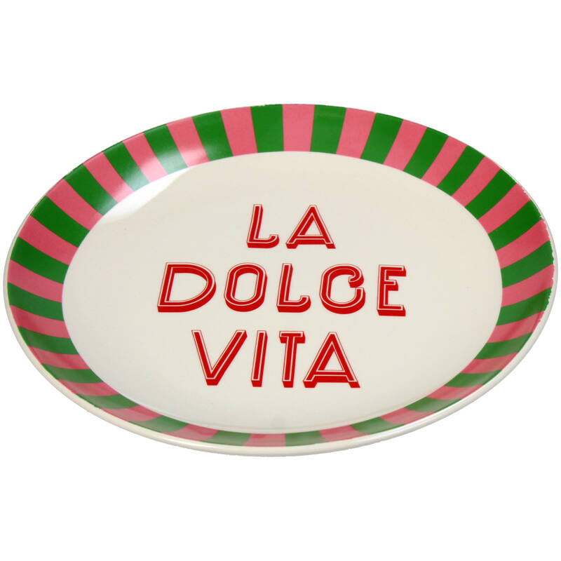 Bord La Dolce Vita Keramiek Wit (25x25x3,5cm) Pasta Club - KERSTEN
