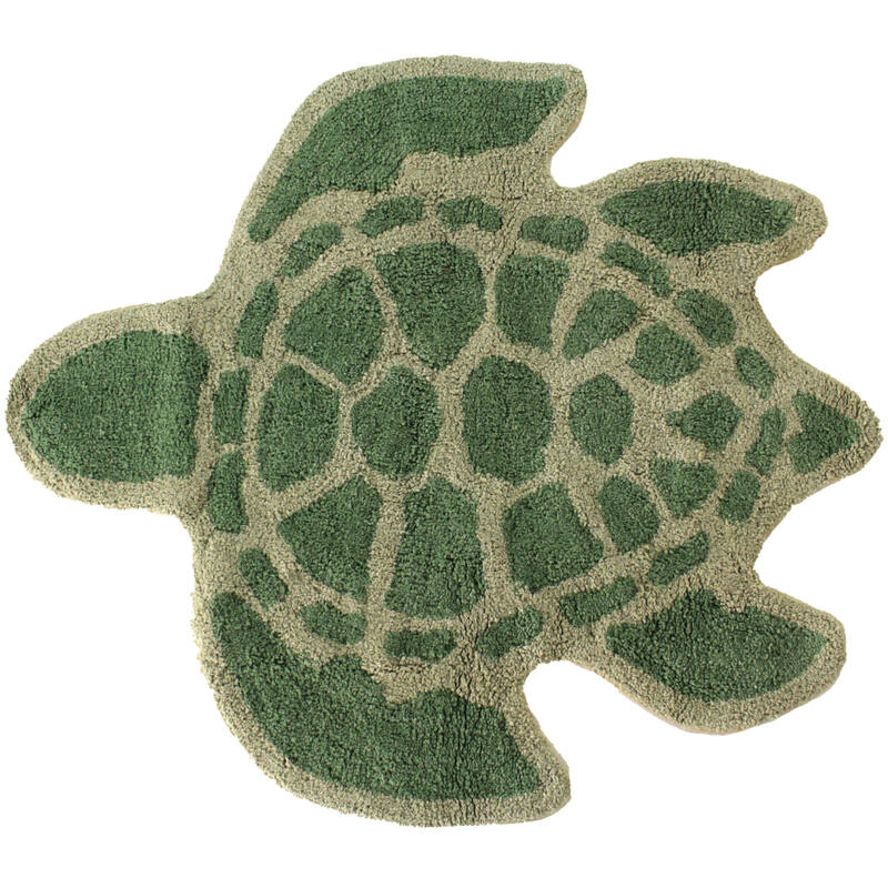 Badmat Turtle Katoen Groen (77x87cm) - KERSTEN