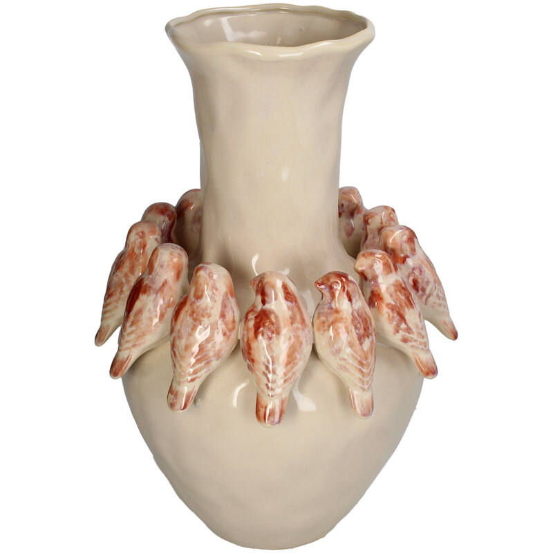 Vaas Vogel Keramiek Terra (27,7x27,7x41cm) Ruby Pulse - KERSTEN