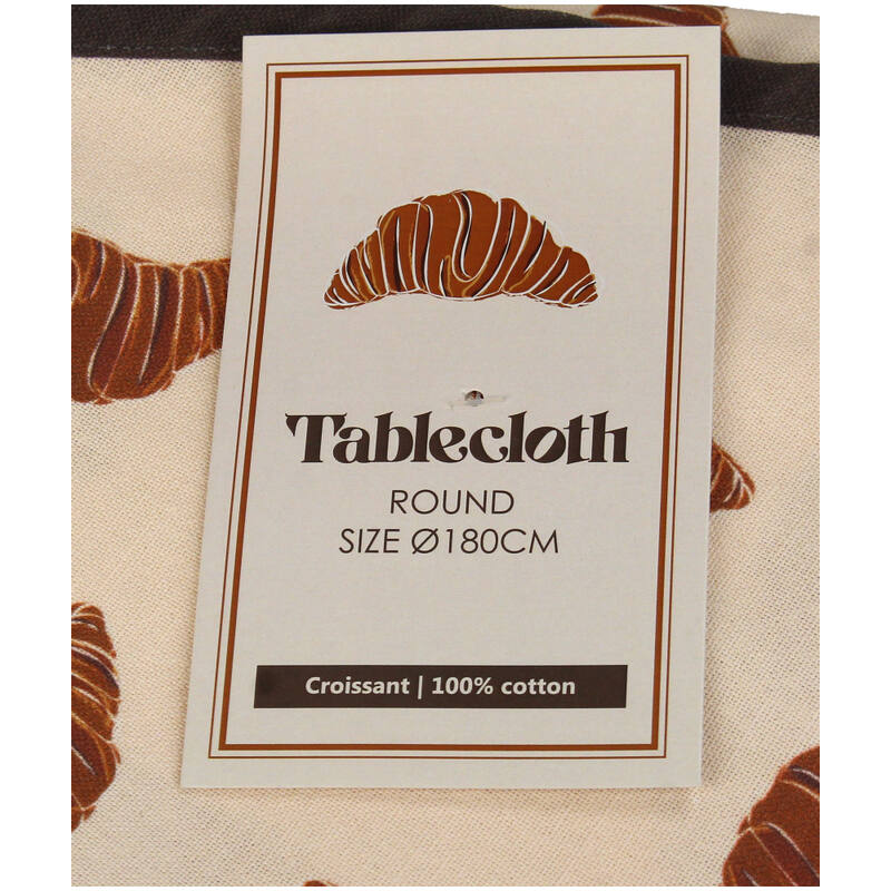 Tafelkleed Croissant Katoen Beige (Ø175cm) The Comfort Club Collection - KERSTEN