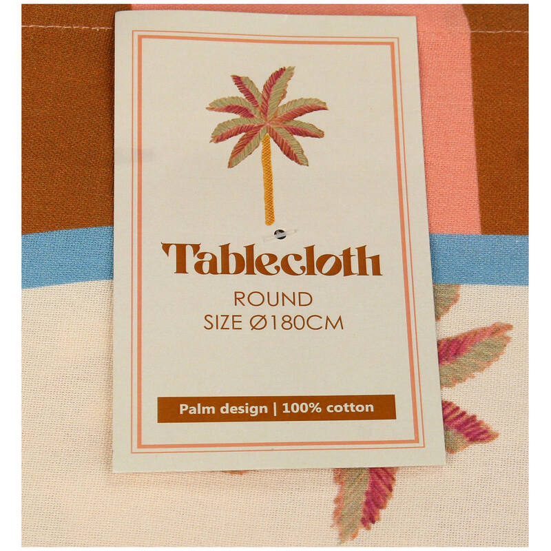 Tafelkleed Palmboom Katoen Multi (Ø175cm) Casa Corazon Collection - KERSTEN