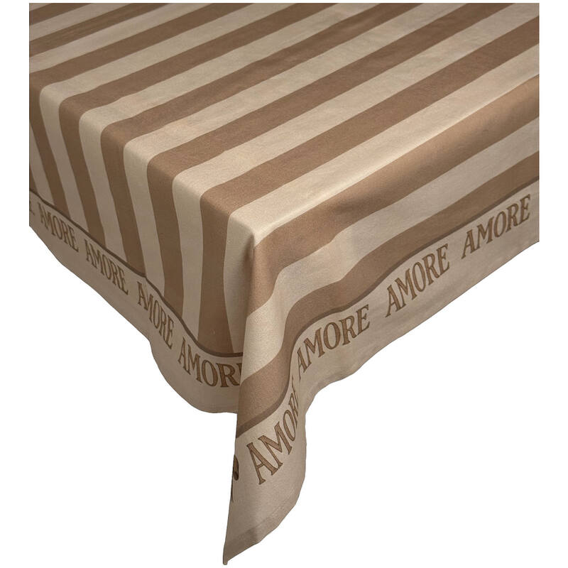 Tafelkleed Amore Katoen Beige (140x240cm) Tavola Amore Collection - KERSTEN