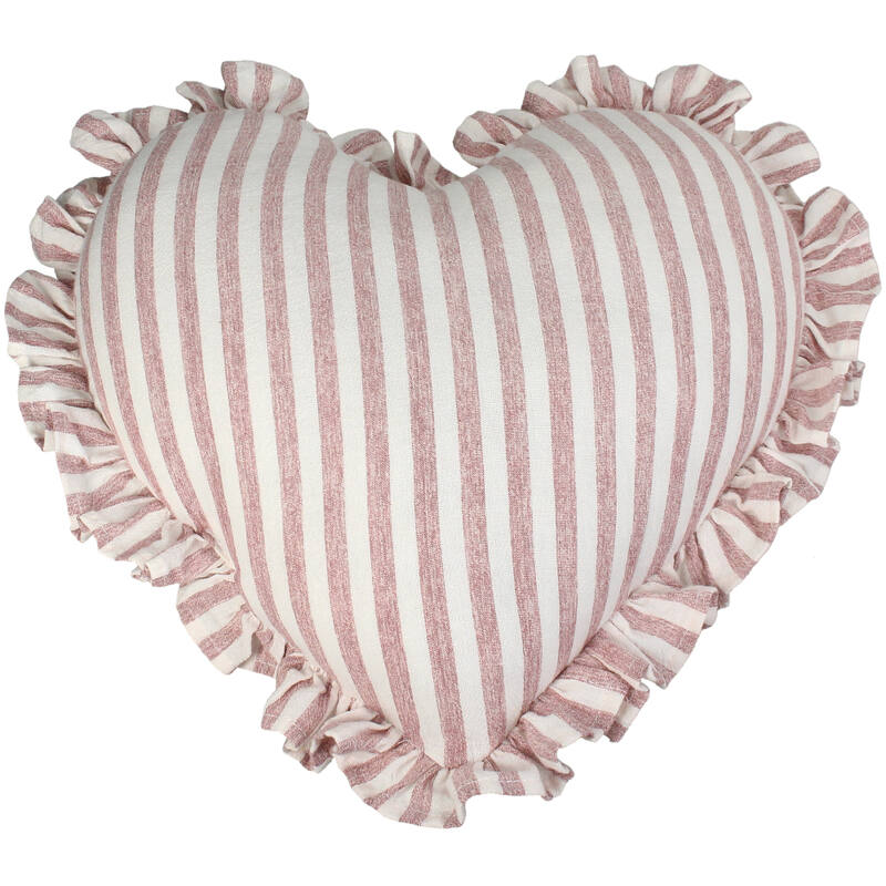 Kussen Streep Hart Katoen Aubergine (35x35cm) Tavola Amore - KERSTEN