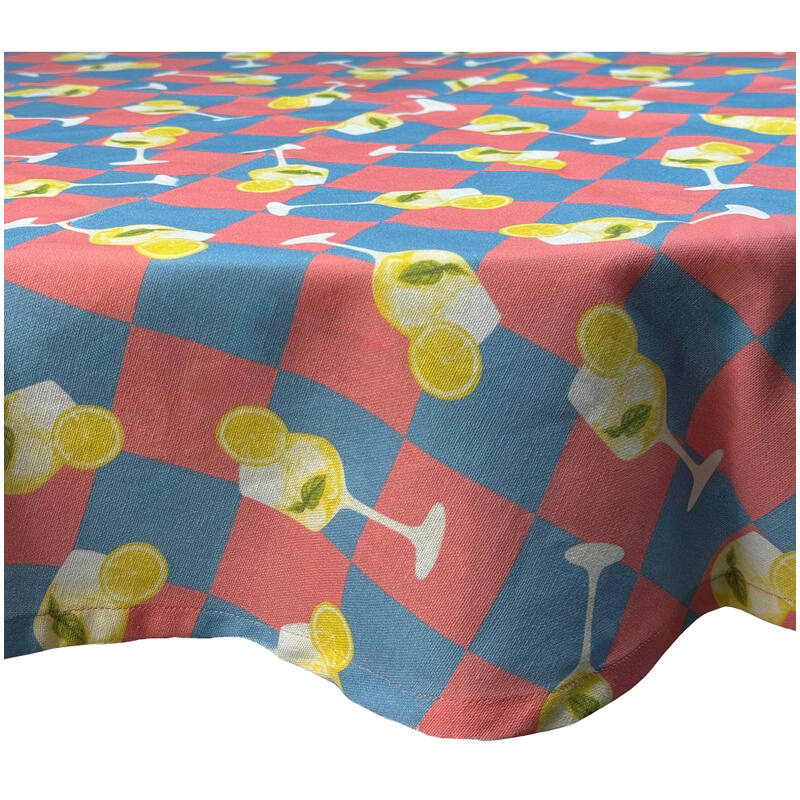 Tafelkleed Limoncello Spritz Katoen Multi (90x90x0.5cm) The Seafood Bar Collection - KERSTEN