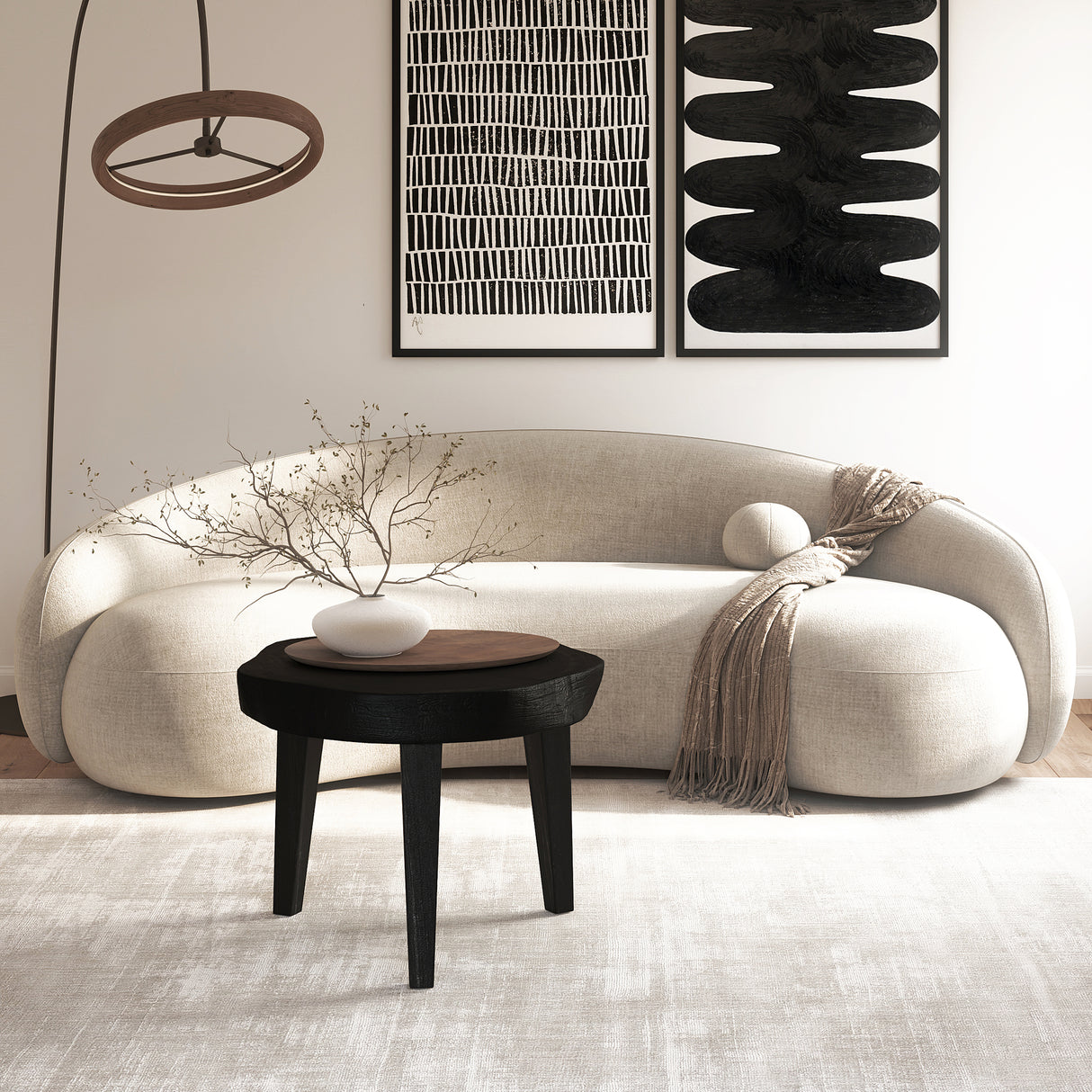 Suar Wood Bijzettafel – Black Finish / Mojo Boutique