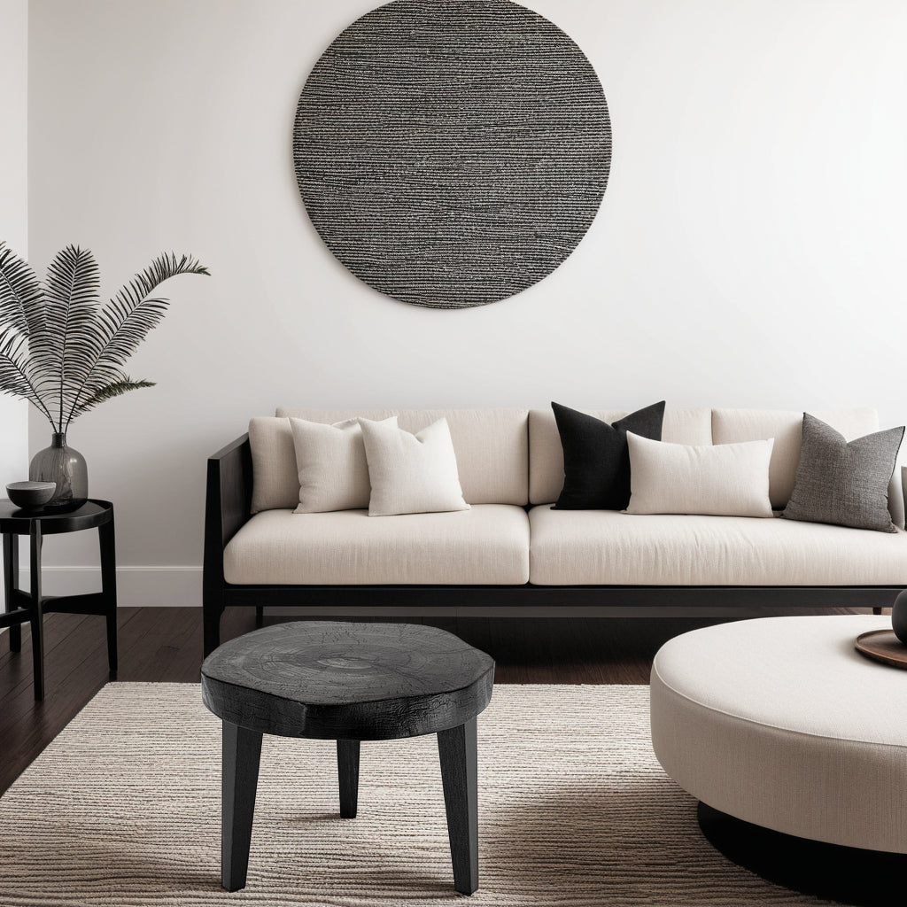 Suar Wood Bijzettafel – Black Finish / Mojo Boutique