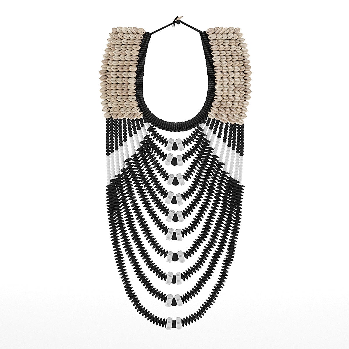 Wanddecoratie Ketting – Cowrie Shells & Hout / Mojo Boutique