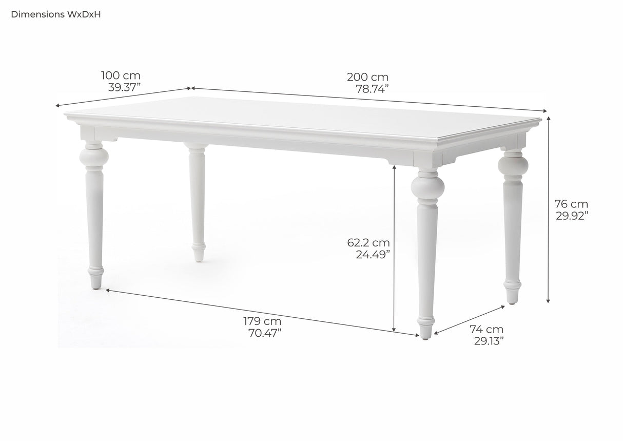 Eettafel Provence Wit 200 cm / NovaSola
