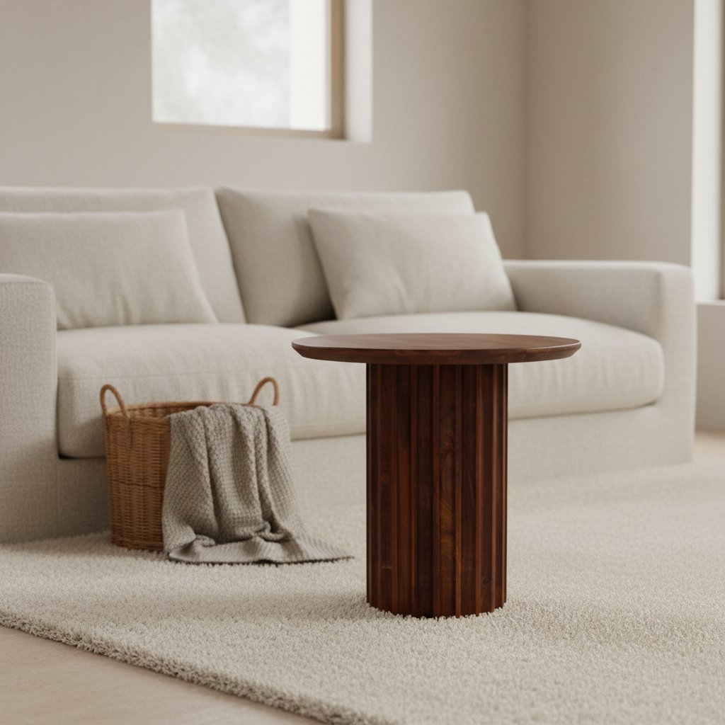 Bullnose Bijzettafel Bruin - 50 cm / Raw Materials