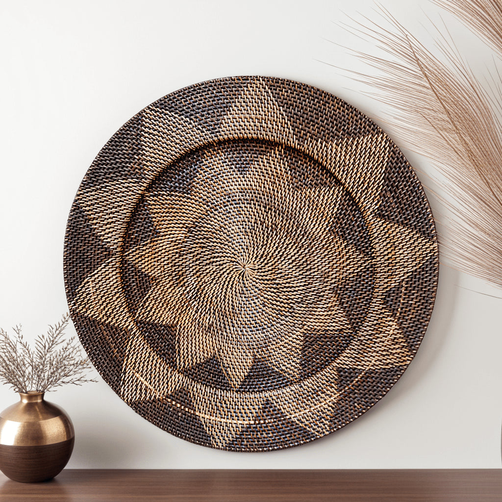 Ronde Raffia Decoratieplaat / Mojo Boutique