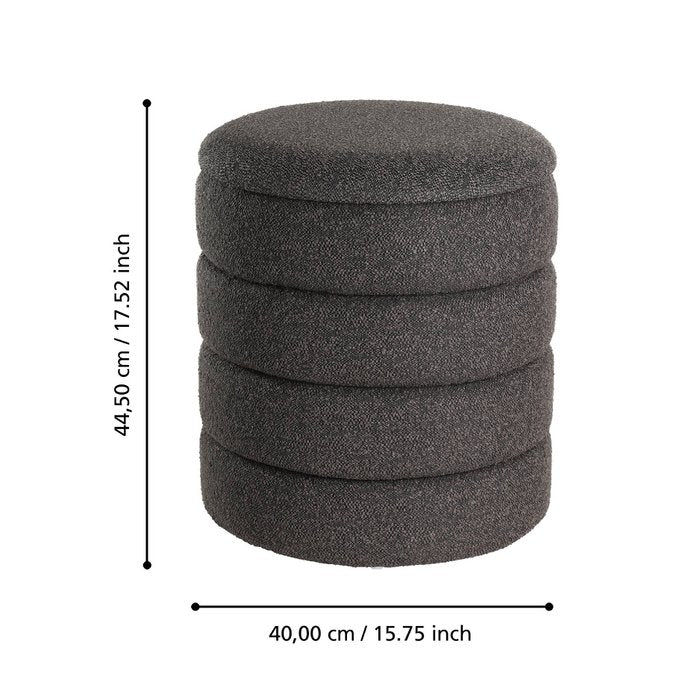 Ampahaka Poef Zwart (ø40cmxH44,5 cm) / EGLO Living