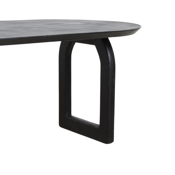 Eettafel Bullnose Mix Base Zwart 240 cm / Raw Materials