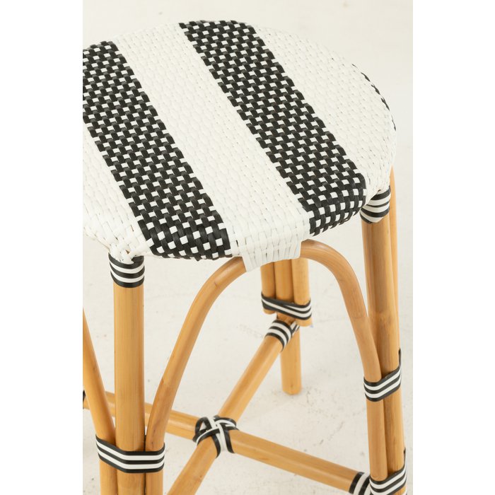 Barkruk Live Rotan Naturel/Zwart (Set van 2) / J-Line