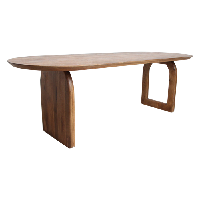 Eettafel Bullnose Mix Base Bruin 200 cm / Raw Materials