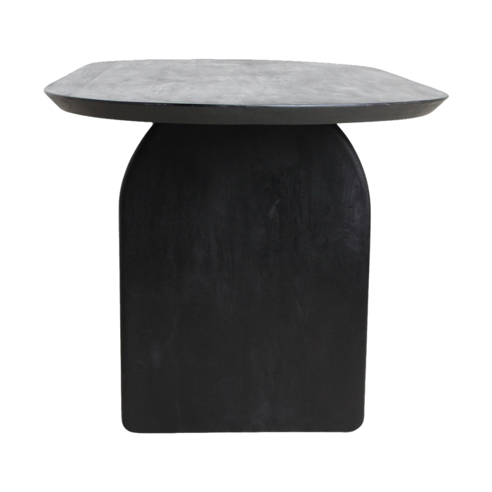 Eettafel Bullnose Closed Base Zwart 200 cm / Raw Materials