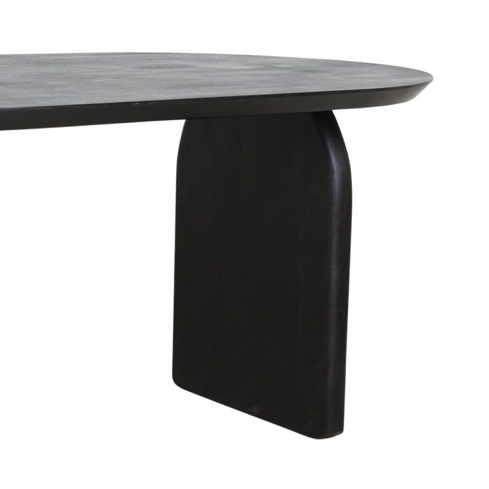 Eettafel Bullnose Closed Base Zwart 200 cm / Raw Materials