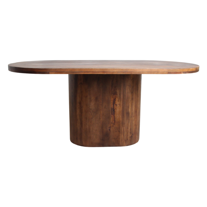 Eettafel Bullnose Oblong Mangohout Bruin 180 cm / Raw Materials