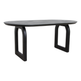 Eettafel Bullnose Open Base Zwart 180 cm / Raw Materials