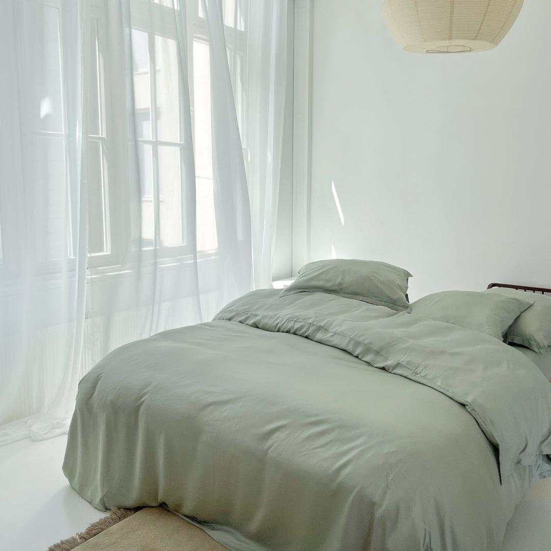 Dekbedovertrek Satijn Grijsgroen (240×220) / Coco & Cici