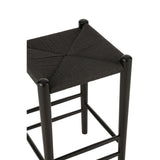 Barstoel Orientaal Essenhout & Touw Zwart ( Set van 2 ) / J-Line