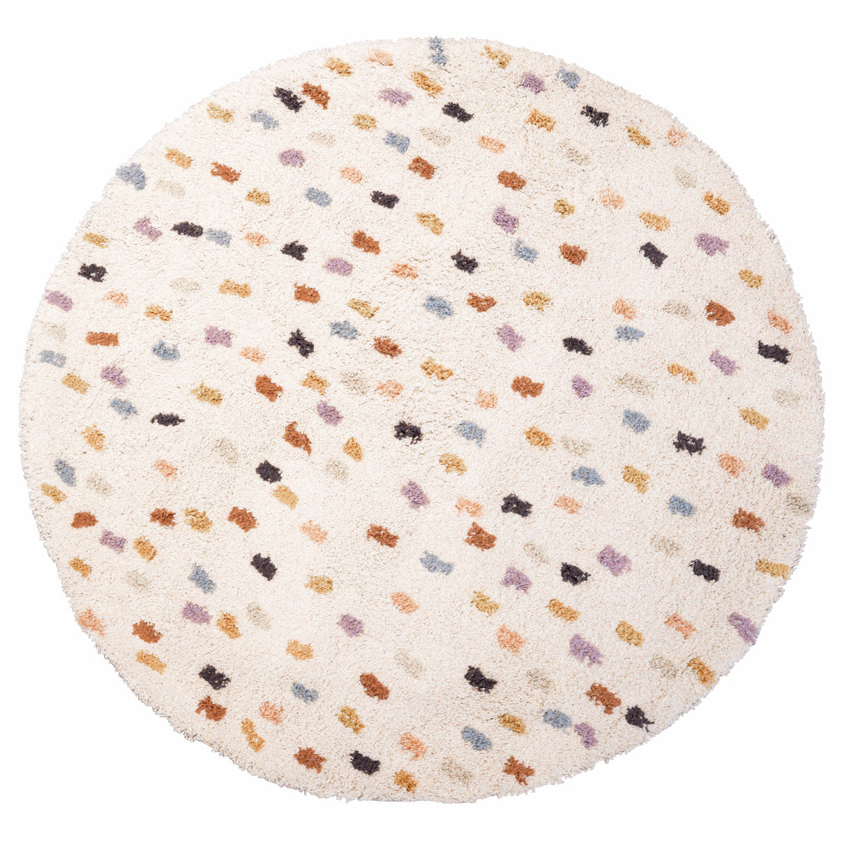 Rond Vloerkleed – Crèmewit & Multicolor / KidsDepot