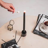 Gedraaide Kaarsen Zwart (Set van 4) / Housevitamin