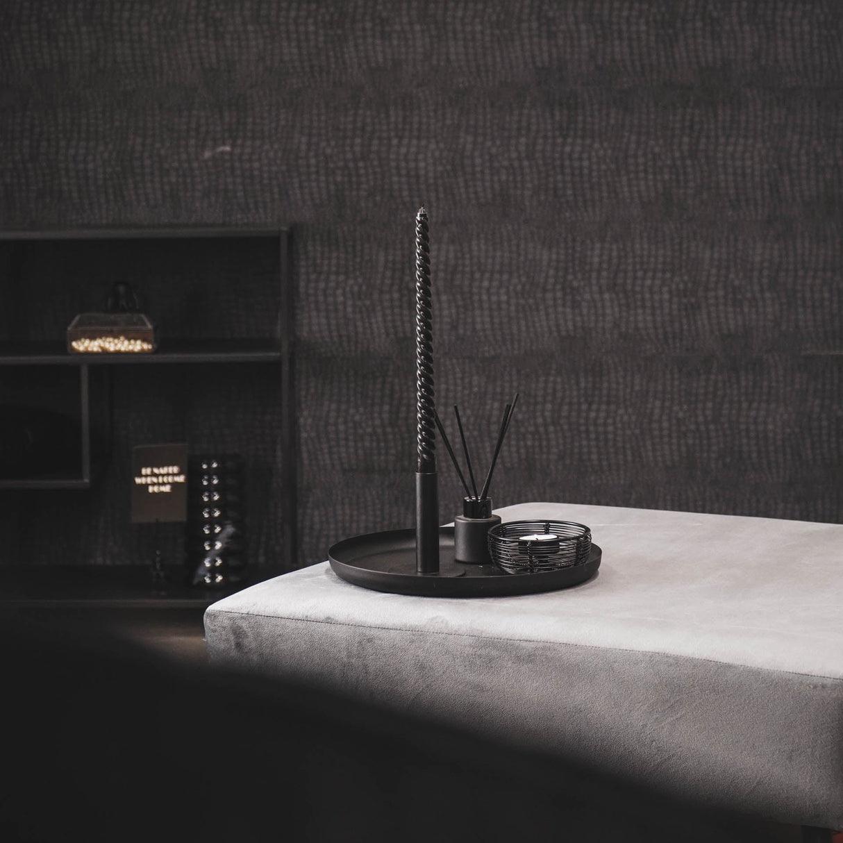 Gedraaide Kaarsen Zwart (Set van 4) / Housevitamin