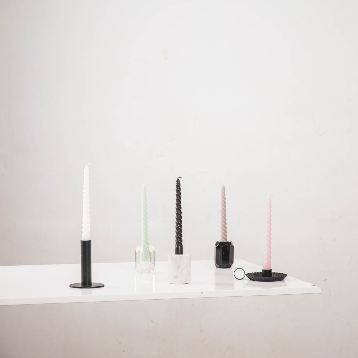 Gedraaide Kaarsen Wit (Set van 4) / Housevitamin