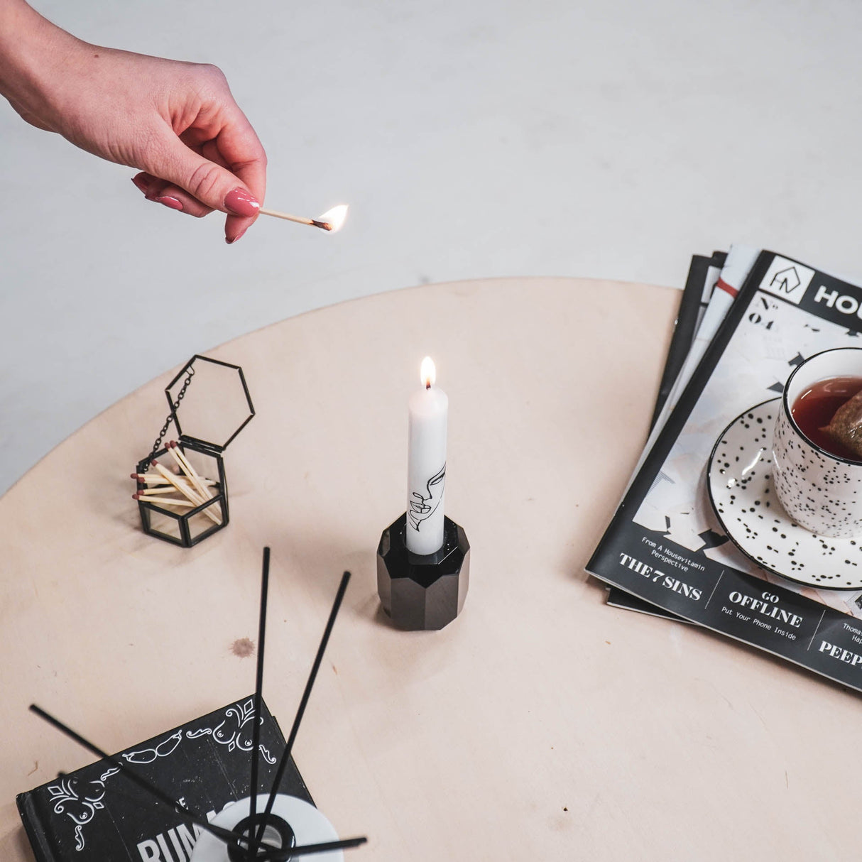 Gezicht Kaarsen Wit (Set van 6) / Housevitamin