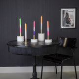 Dinerkaarsen Neonoranje/Wit/Lichtroze (Set van 4) / Housevitamin
