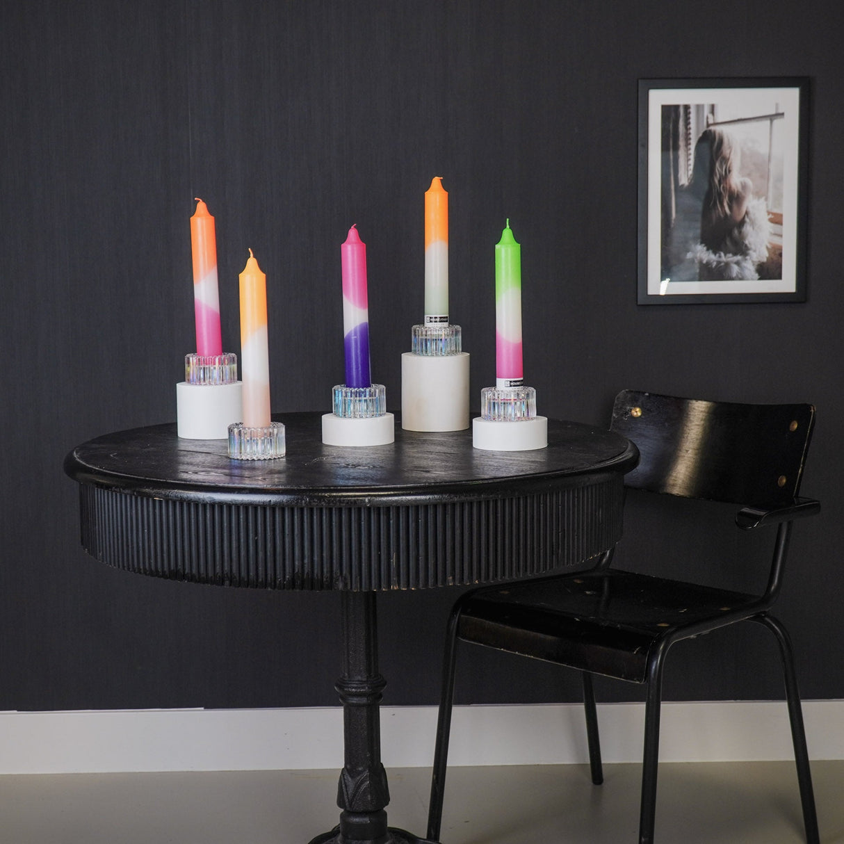 Taperkaars XXL Oranje/Wit/Roze / Housevitamin