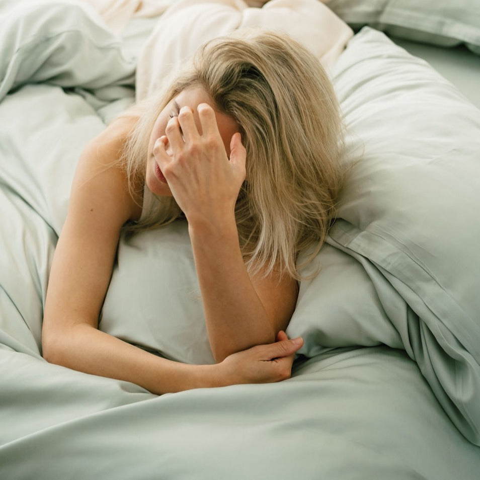 Hoeslaken Satijn Grijsgroen (180×220×30) / Coco & Cici