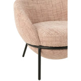 Loungestoel + Poef – Lichtroze & Zwart / J-Line