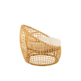 Stoel Lise + Kussen (Rotan/Textiel Naturel-Wit) – J-LINE