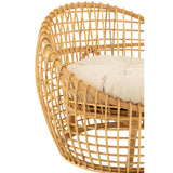 Stoel Lise + Kussen (Rotan/Textiel Naturel-Wit) – J-LINE
