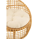 Stoel Lise + Kussen (Rotan/Textiel Naturel-Wit) – J-LINE