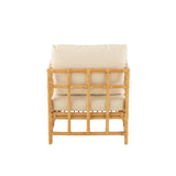 Armstoel Elise met Kussen (Naturel/Wit) – J-LINE