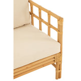 Armstoel Elise met Kussen (Naturel/Wit) – J-LINE