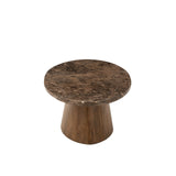 Salontafel Ovaal Marmer & Mangohout Bruin / J-Line