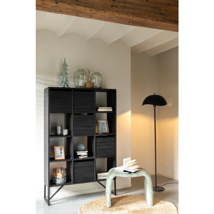 Kast met Lades – Gerecycleerd Hout Zwart / J-Line